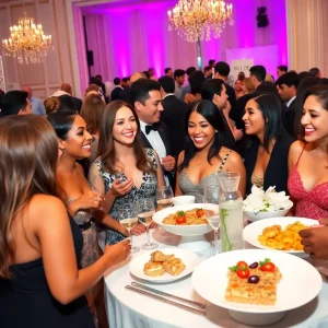 Attendees enjoying Dallas Design Gala with smiles and elegant decor.